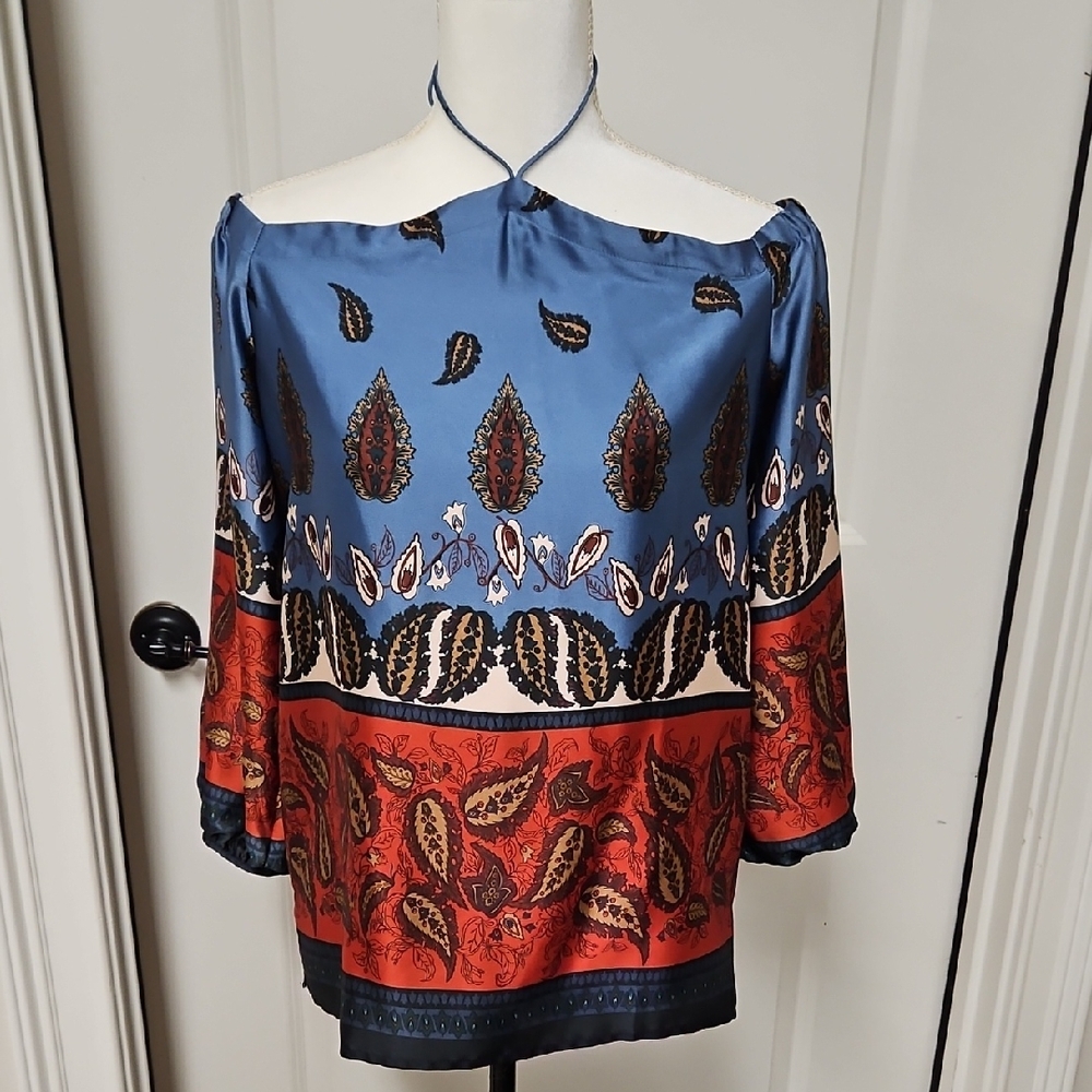 LOFT Off Shoulder And Tie Blouse